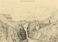 Standish Prendergast Vereker 4th Viscount Gort, Clifden Bridge, Connemara, Ireland – Early 19th-century pen & ink drawing