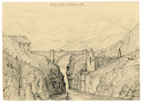 Standish Prendergast Vereker 4th Viscount Gort, Clifden Bridge, Connemara, Ireland – Early 19th-century pen & ink drawing