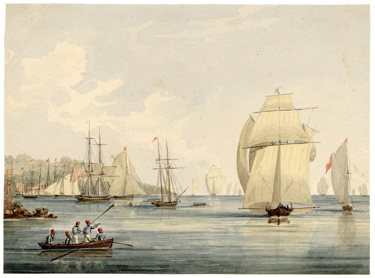 William Markham, Regatta at Cowes, Isle of Wight – Early 19th-century watercolour painting