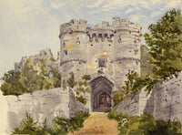 Miss Thompson, Carisbrooke Castle Gateway, Isle of Wight – Mid-19th-century watercolour painting
