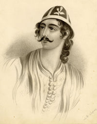 Mary Elizabeth Lefroy, Portrait of Odysseas Androutsos, Greek War of Independence – 1846 watercolour painting