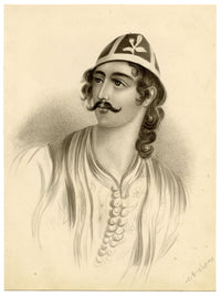Mary Elizabeth Lefroy, Portrait of Odysseas Androutsos, Greek War of Independence – 1846 watercolour painting