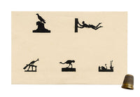 Anon., Antique Papercut Silhouette Sheet – Miniature Bird Studies – Late 19th-century Scherenschnitt
