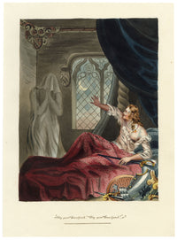 R.J. Blesard, Haunting at Bolling Hall, Yorkshire 'Pity Poor Bradford' – 1833 watercolour painting