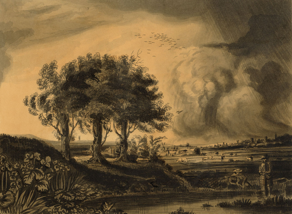 R.J. Blesard, The Three Trees after Rembrandt – 1833 watercolour painting