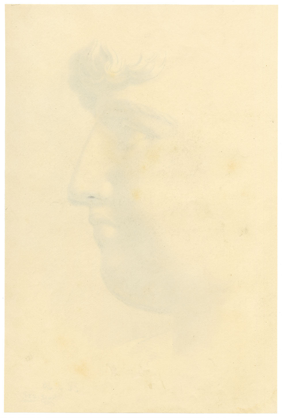 R.J. Blesard, Classical Male Profile after Reverdin – 1835 graphite drawing