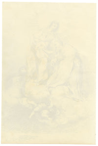 R.J. Blesard, Virgin & Child with Saint Philip Neri after Giuseppe Canale – 1835 pen & ink drawing