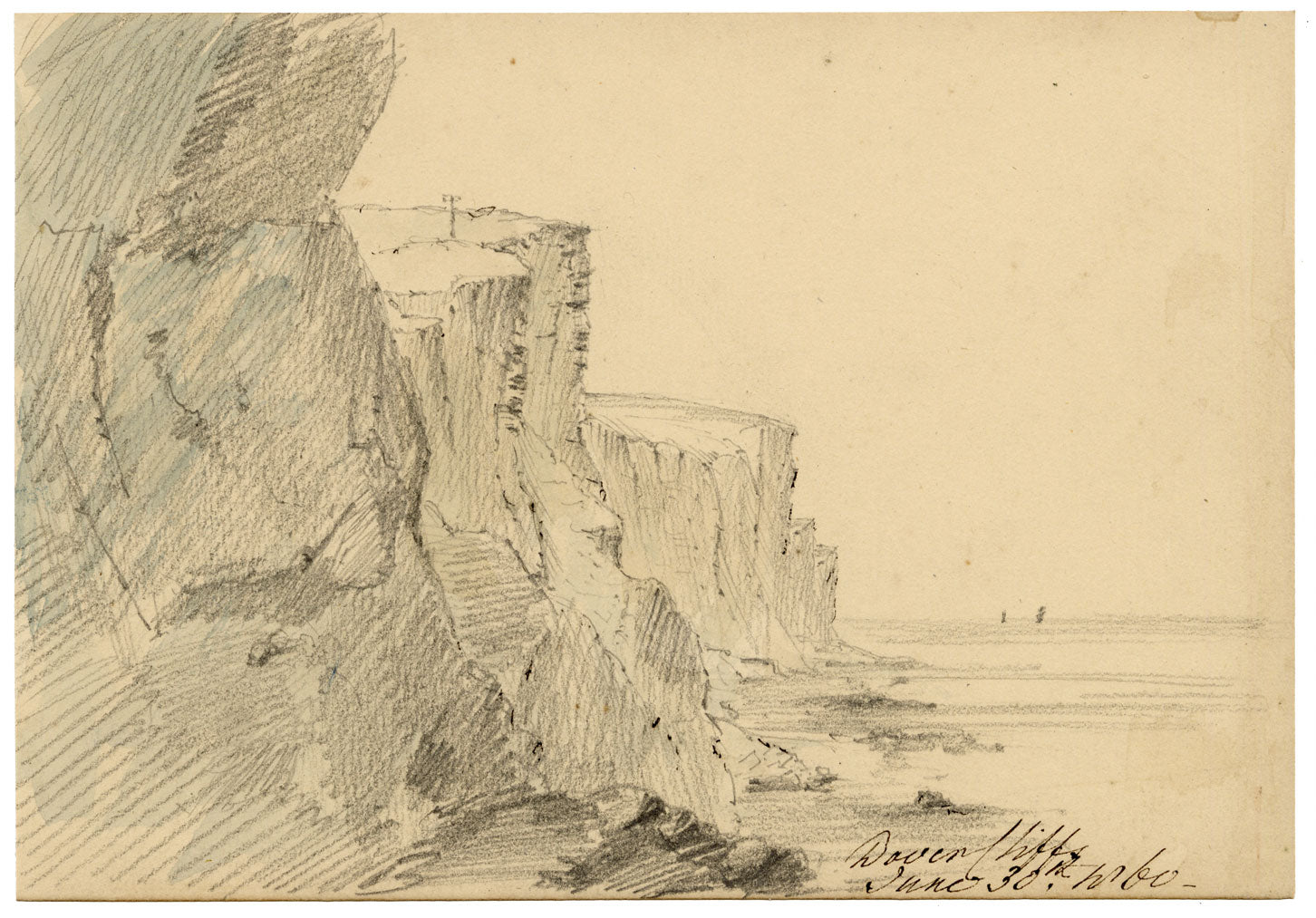 John Wilson of Seacroft Hall, Dover Cliffs, Kent – 1860 graphite drawing