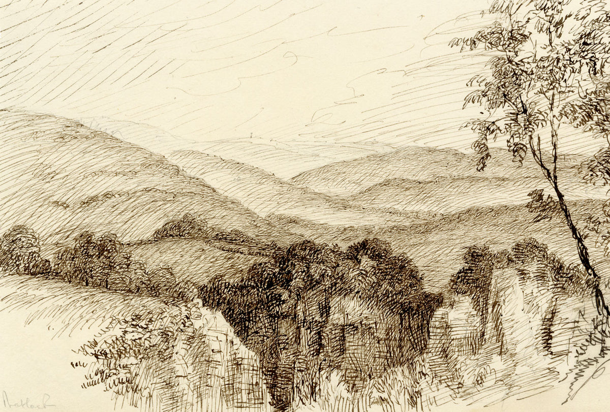 John Wilson of Seacroft Hall, Matlock, Peak District, Derbyshire – c.1870s pen & ink drawing