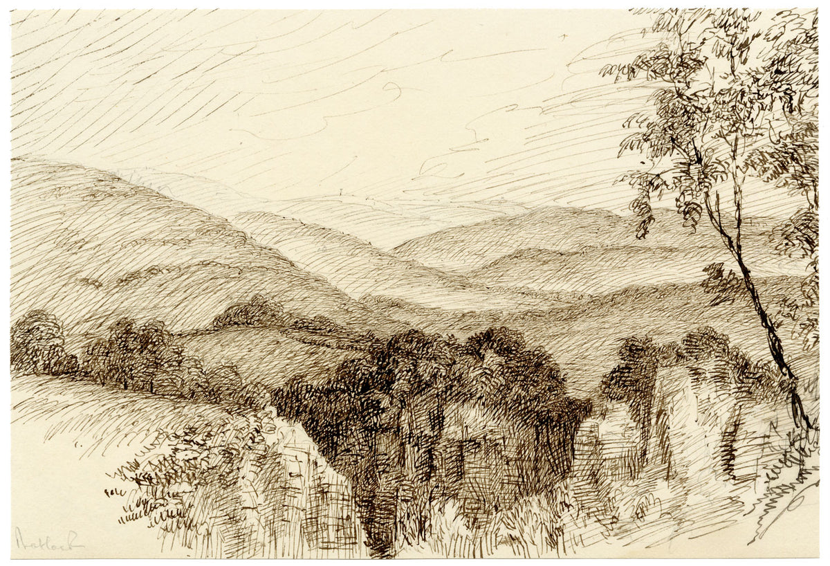 John Wilson of Seacroft Hall, Matlock, Peak District, Derbyshire – c.1870s pen & ink drawing