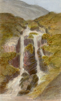 John Wilson of Seacroft Hall, Waterfall, Mountains of Lora, Argyll & Bute, Scotland – c.1860s watercolour painting