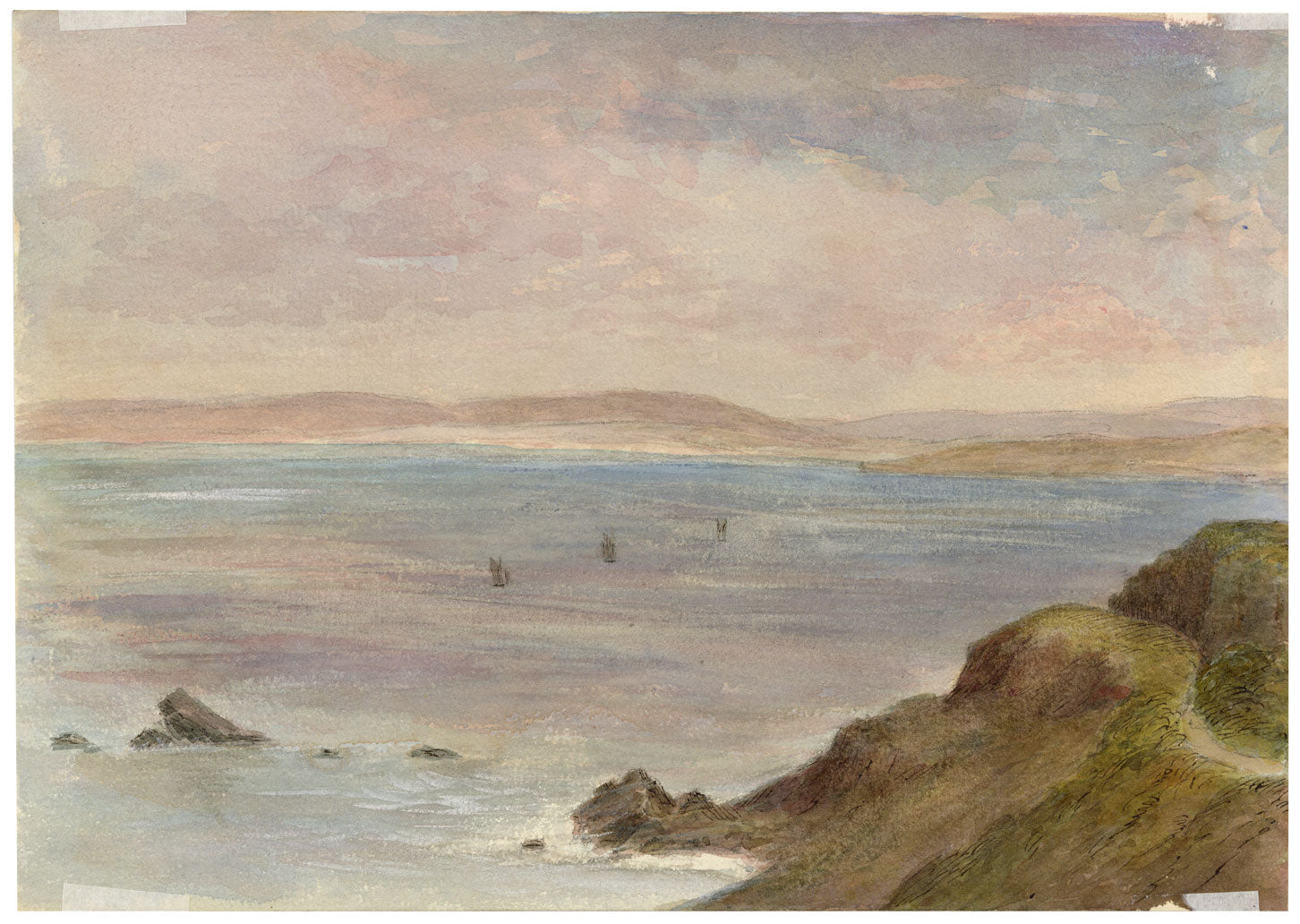 John Wilson of Seacroft Hall, The Manor House, Torquay, Devon – 1875 watercolour painting