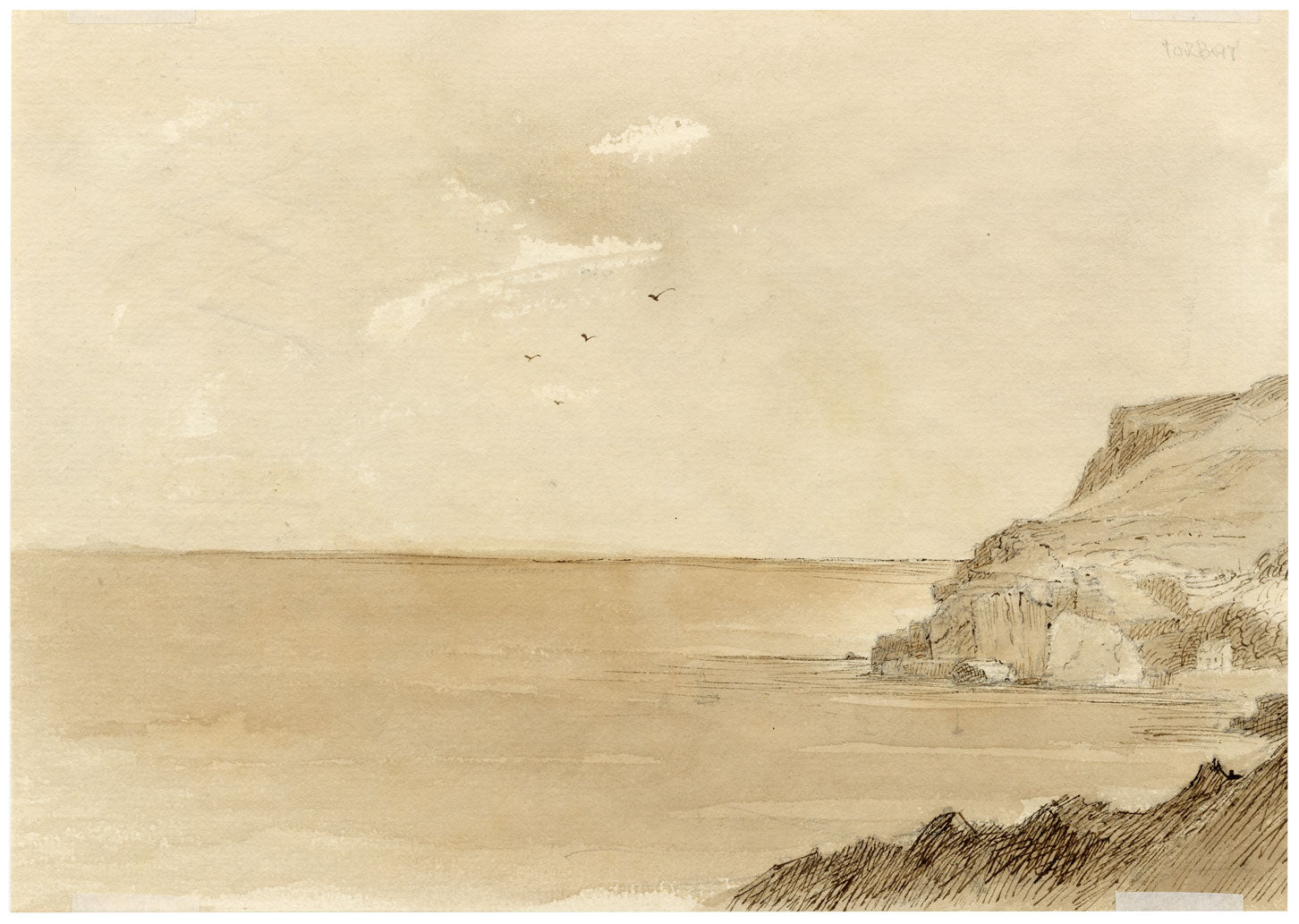 John Wilson of Seacroft Hall, Ansteys Cove Rocks, Torquay, Devon – 1874 watercolour painting