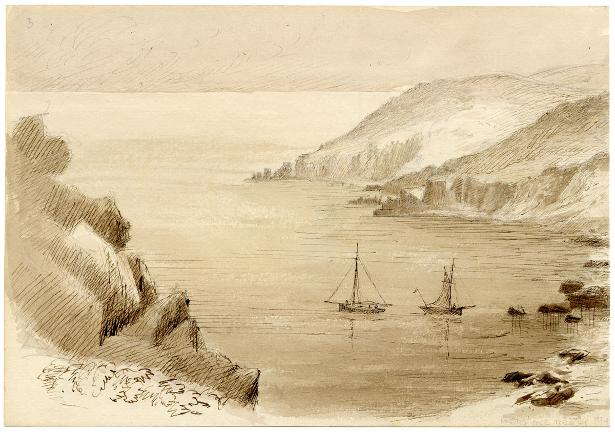 John Wilson of Seacroft Hall, Ansteys Cove, Torquay, Devon – 1874 watercolour painting