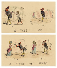 R.J.R.F., A Tale of a Pinch of Snuff Napoleonic Cartoon – 1891 pen & ink drawing