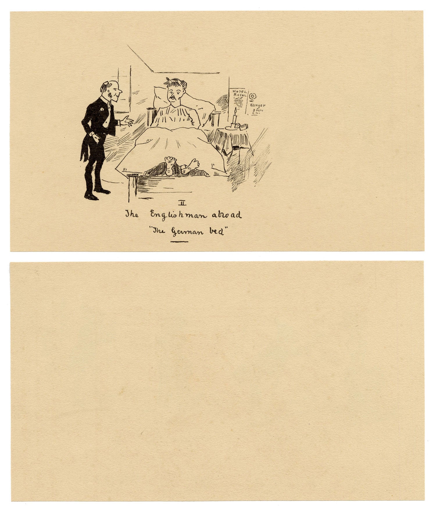 R.J.R.F., A Tale of a Pinch of Snuff Napoleonic Cartoon – 1891 pen & ink drawing