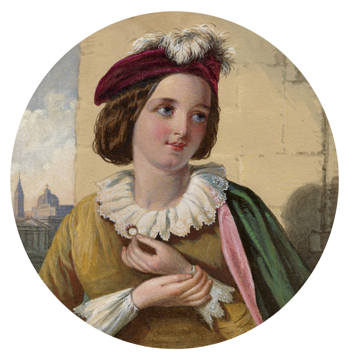 Manner of Thomas Francis Dicksee, Viola Dressed as Cesario, Shakespeare's Twelfth Night – Mid-19th-century watercolour painting