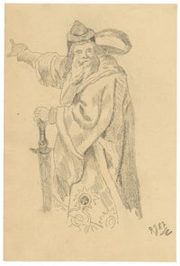 R.J.R.F., Aaron the High Priest of Israel – 1891 graphite drawing