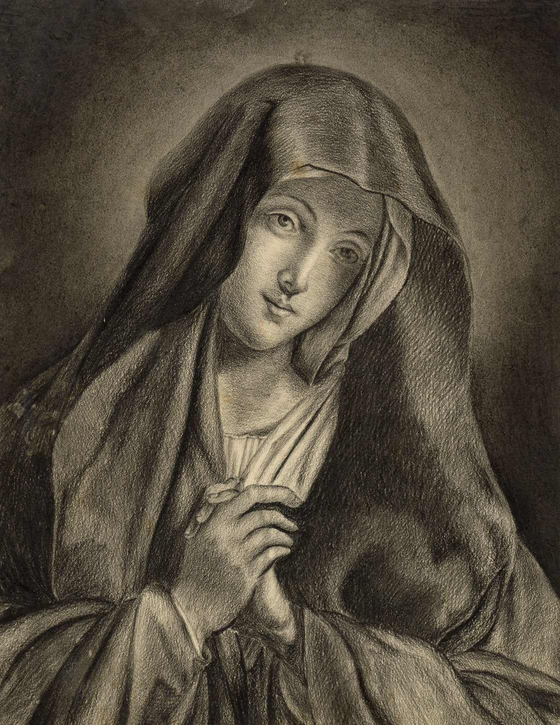 Fanny Evans, Mater Amabilis Virgin Mary Portrait – c.1840s etching print
