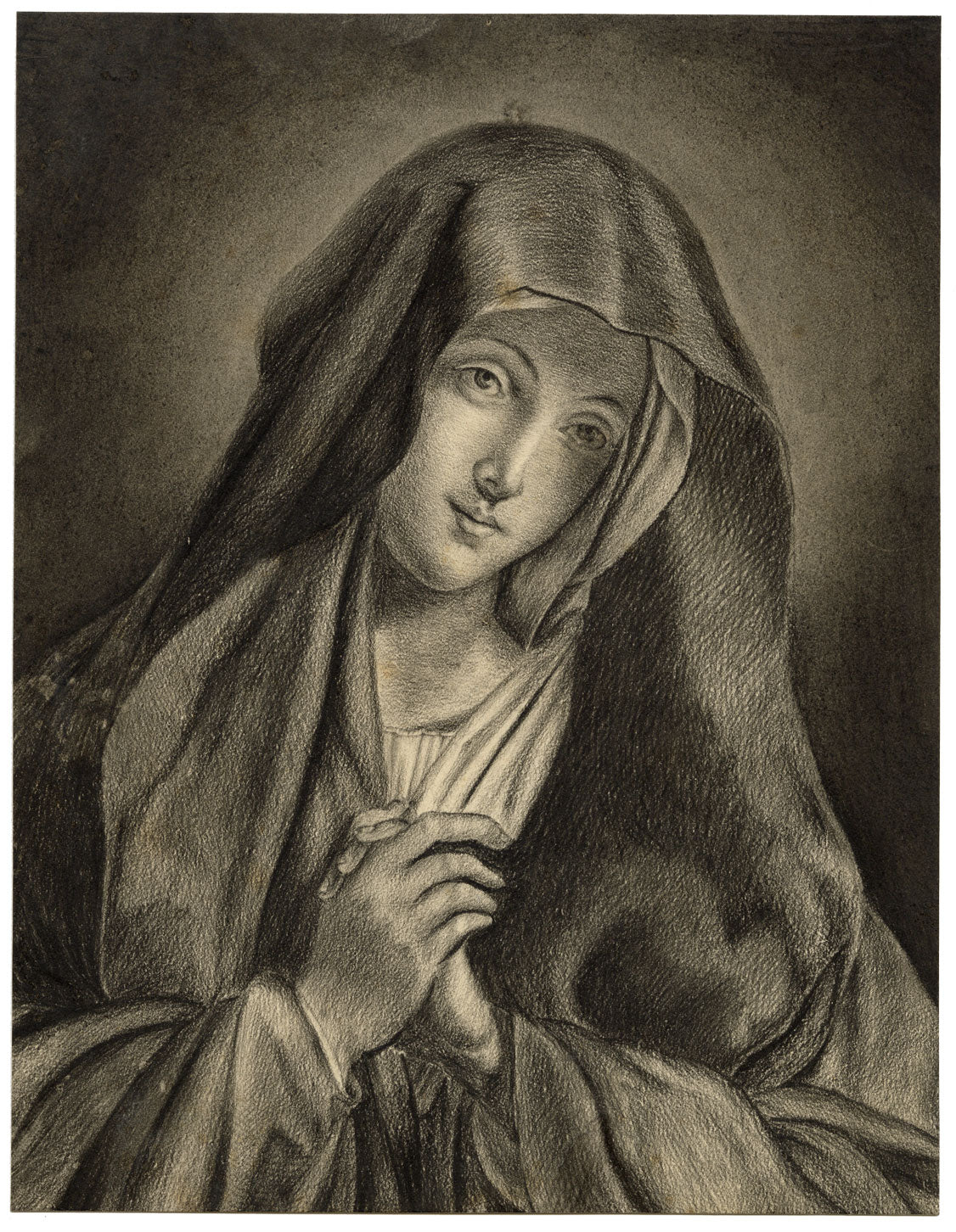 Fanny Evans, Mater Amabilis Virgin Mary Portrait – c.1840s etching print