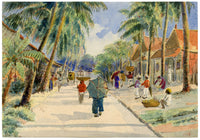 Whylock Pendavis, On Road to Pamplemousses, Mauritius – 1896 watercolour painting