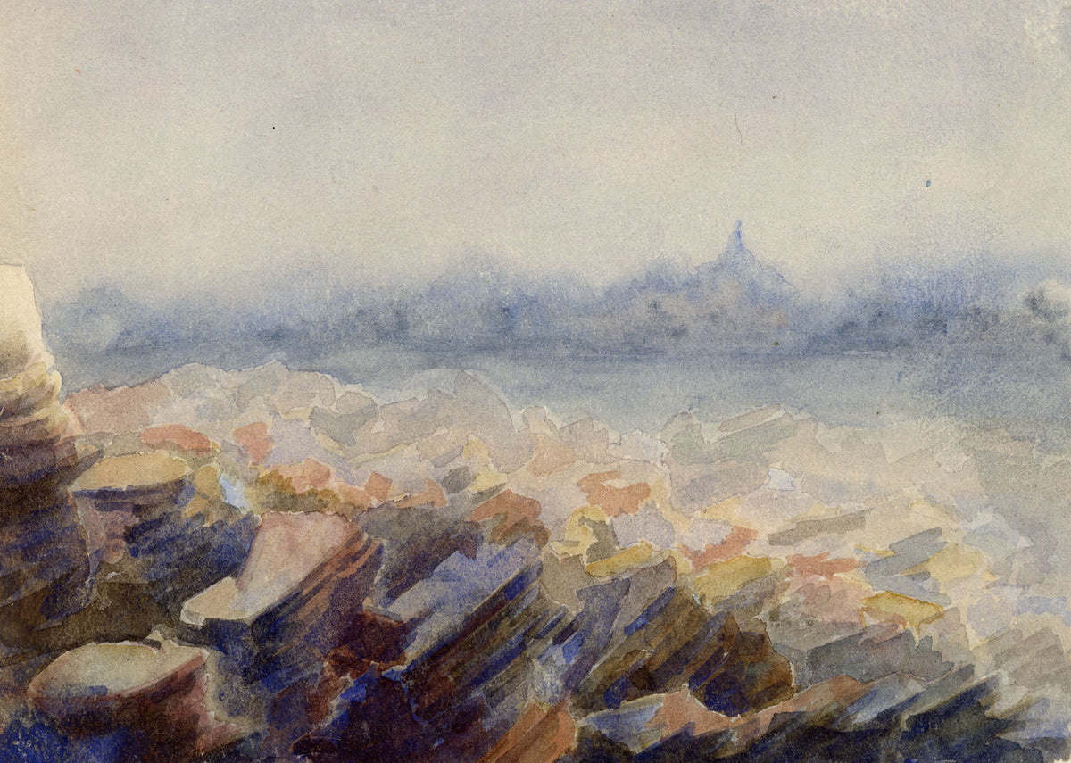 Whylock Pendavis, Looking towards Pieter Both Mountain, Moka, Mauritius – 1880s watercolour painting