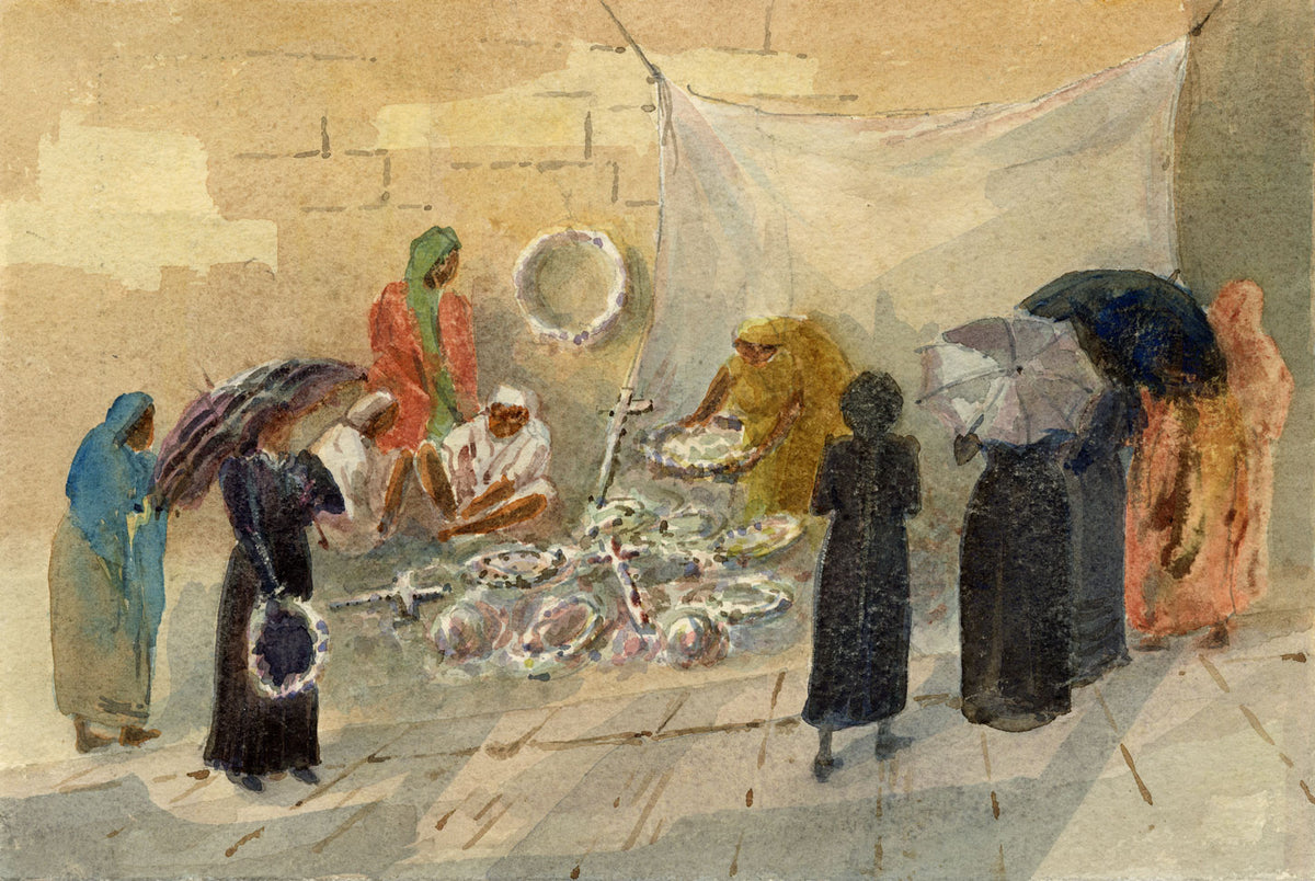 Whylock Pendavis, Wreaths for the Dead, Catholic Fête des Morts, Mauritius – 1880s watercolour painting