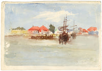 Whylock Pendavis, Building a Ghoon for Yamsé Muslim Festival, Mauritius – 1880s watercolour painting