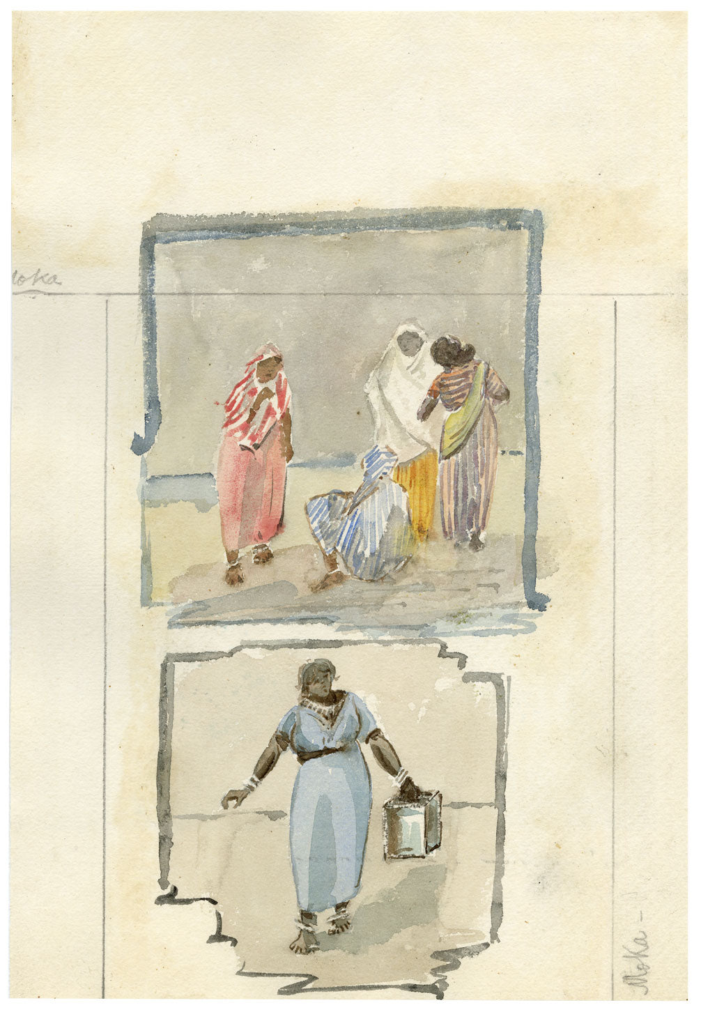 Whylock Pendavis, Port Louis Dry Dock, Mauritius – 1880s watercolour painting