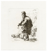 Francesco Novelli after Rembrandt, The Blind Fiddler – 1860 etching print