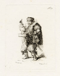 Francesco Novelli after Rembrandt, The Quacksalver (The Mountebank) – 1860 etching print