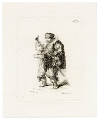 Francesco Novelli after Rembrandt, The Quacksalver (The Mountebank) – 1860 etching print
