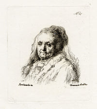 Francesco Novelli after Rembrandt, Portrait of the Artist's Mother – 1860 etching print