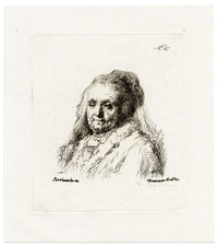 Francesco Novelli after Rembrandt, Portrait of the Artist's Mother – 1860 etching print