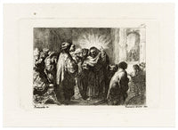 Francesco Novelli after Rembrandt, The Tribute Money – 1860 etching print