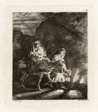Francesco Novelli after Rembrandt, The Flight into Egypt: a Night Piece – 1860 etching print