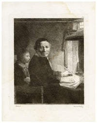 Francesco Novelli after Rembrandt, Portrait of Lieven Willemsz van Coppenol, Writing Master – 1860 etching print