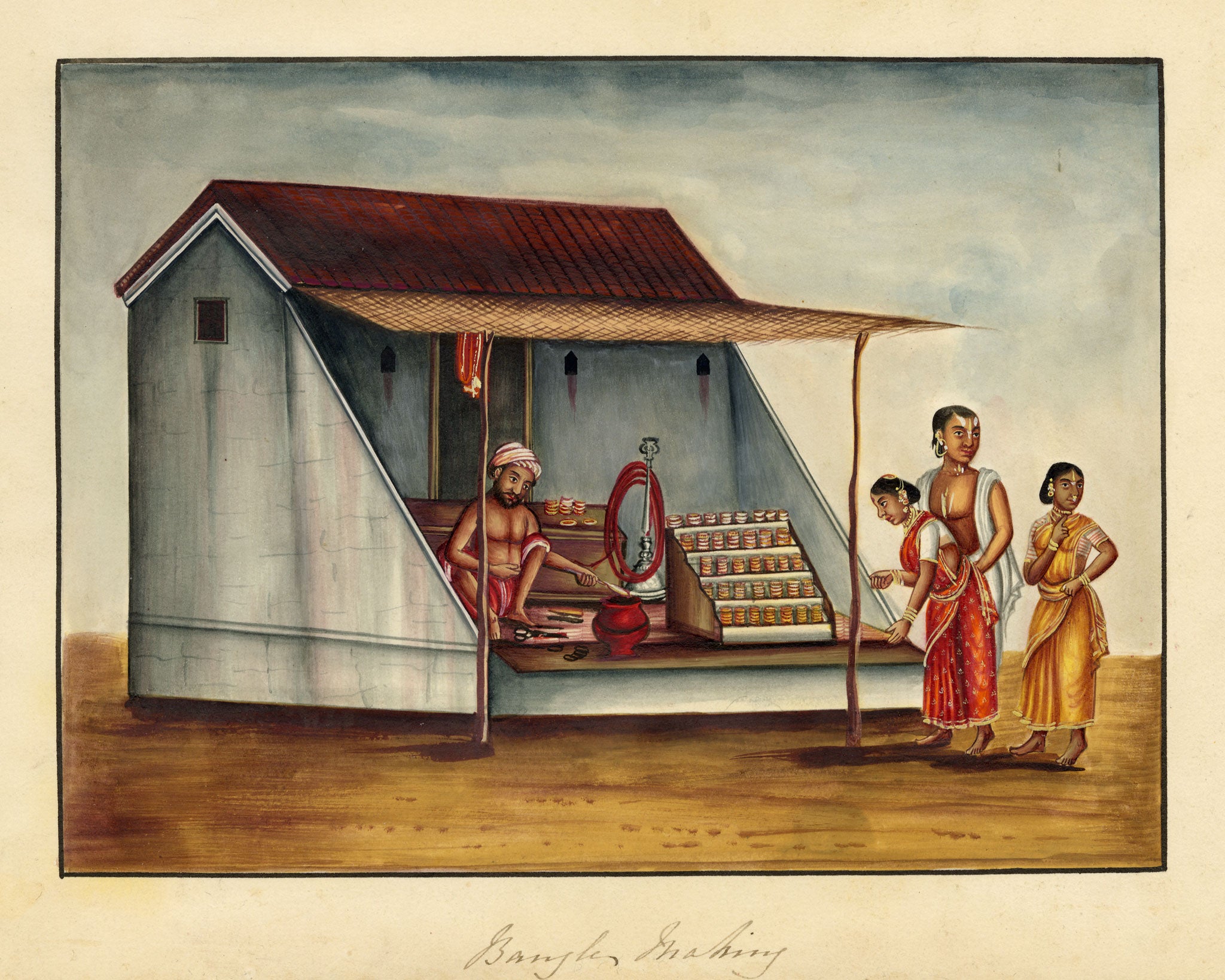 Indian Company School, Bangle Making – c.1840s gouache painting