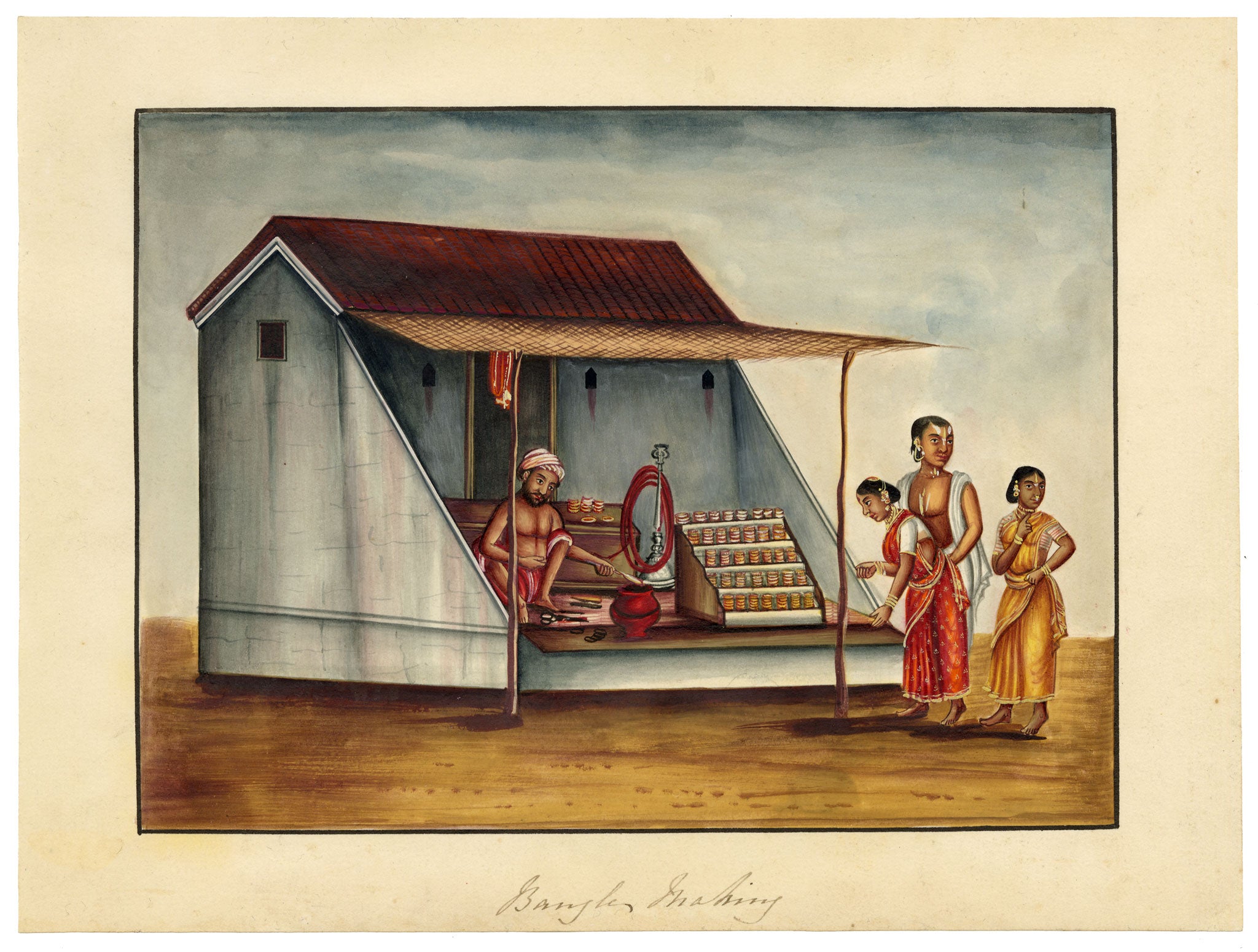 Indian Company School, Bangle Making – c.1840s gouache painting