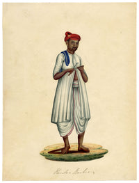 Indian Company School, Hindoo Barber – c.1840s gouache painting