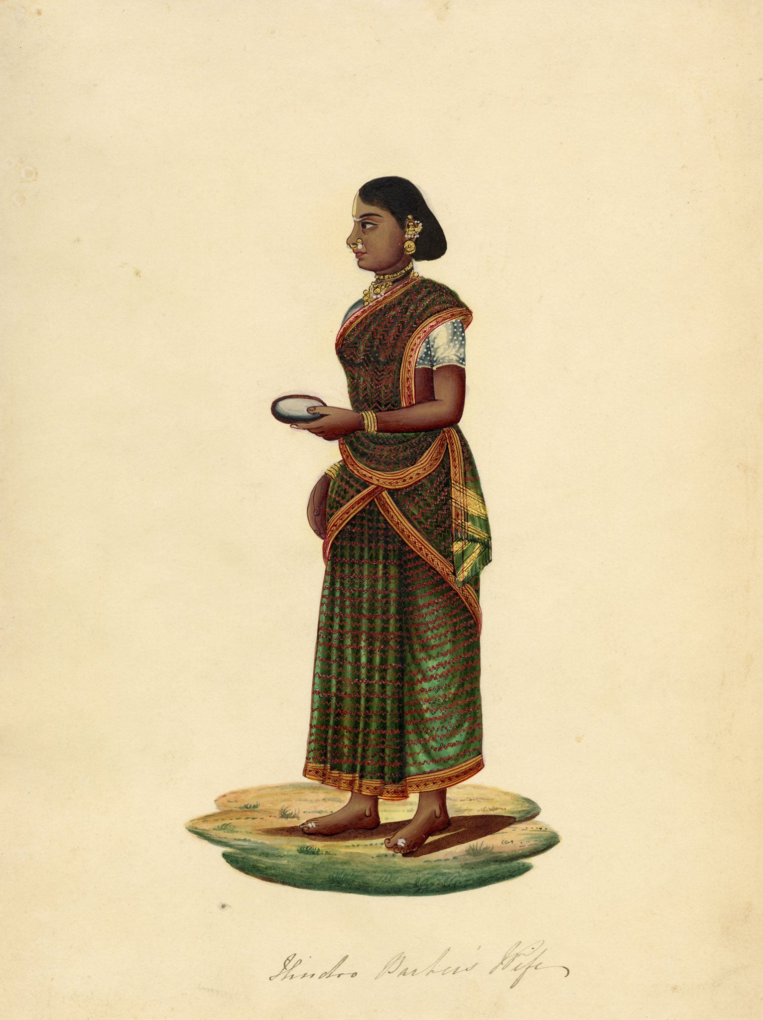 Indian Company School, Hindoo Barber's Wife – c.1840s gouache painting