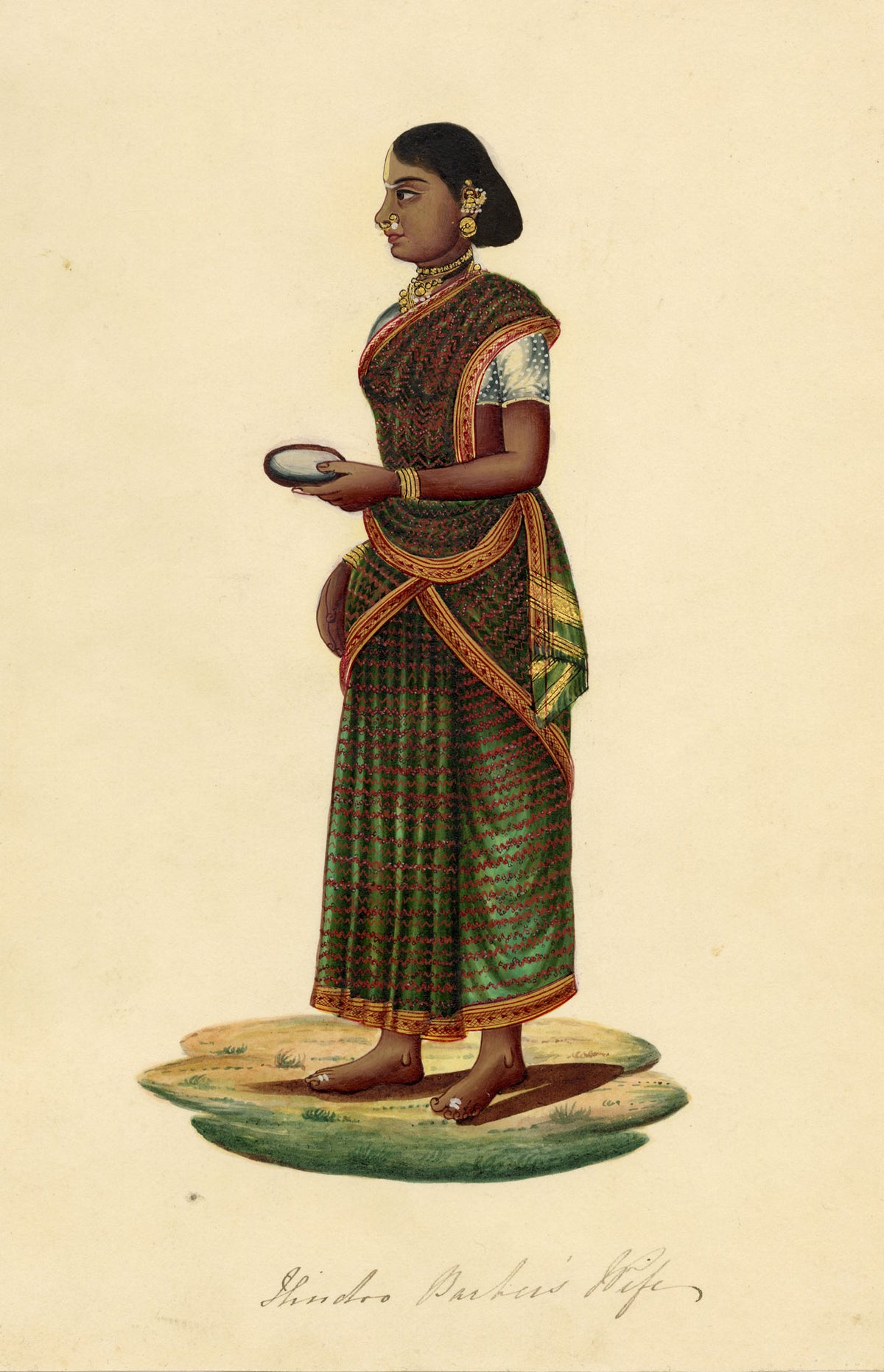 Indian Company School, Hindoo Barber's Wife – c.1840s gouache painting