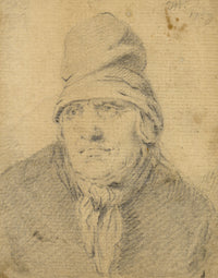 Thomas Worlidge, Head of a Man in a High Cap – 1759 graphite drawing