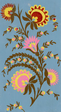 Anon., Antique French Textile Design: Indian Mughal Floral – 1880s gouache painting
