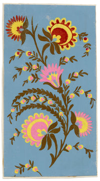 Anon., Antique French Textile Design: Indian Mughal Floral – 1880s gouache painting