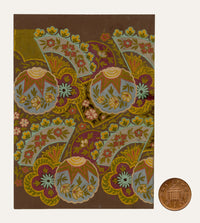 Anon., Antique French Textile Design: Indo-Persian Fan – 1880s gouache painting