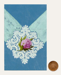 Anon., Antique French Textile Design: Rose Chantilly Lace – 1880s gouache painting