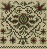 Anon., Antique French Textile Design: Aztec Jacquard – 1880s gouache painting