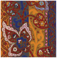 Anon., Antique French Textile Design: Indian Mughal Floral Paisley – 1880s gouache painting