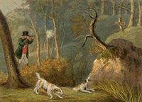 Anon., Huntsman & Hounds Pheasant Shooting – Early 19th-century aquatint print